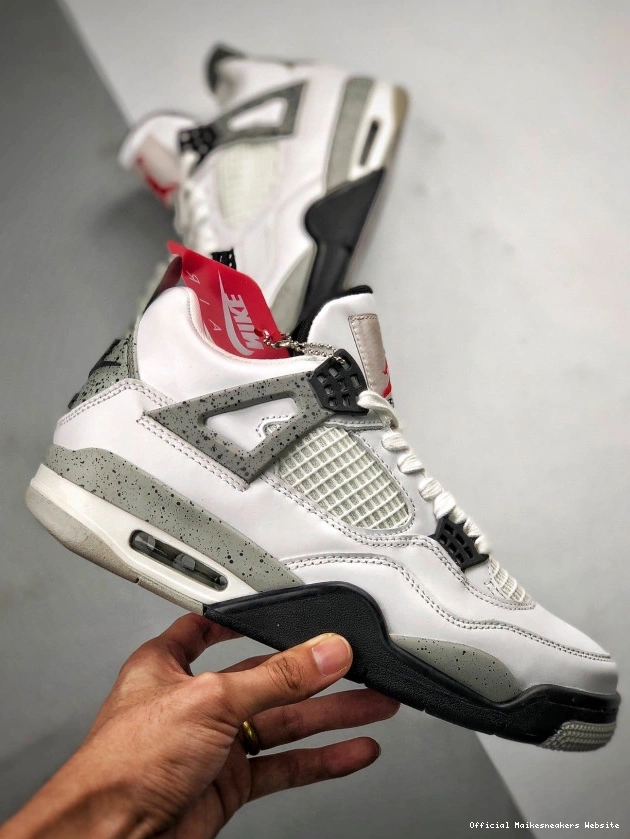 Official Maikesneakers White (nike) 840606-192 Cement Air Jordan OG 4 0805